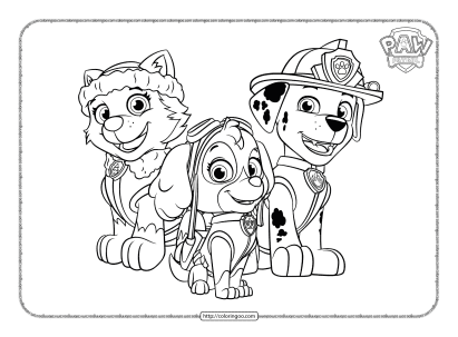 everest skye and marshall coloring pages