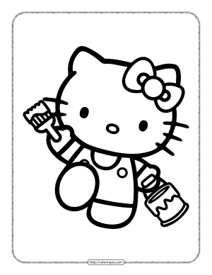 free printable hello kitty coloring sheet