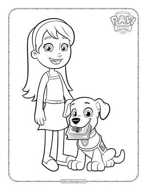 girl and puppy assistant coloring page