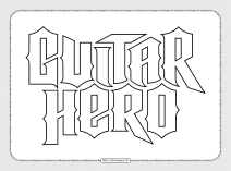 guitar hero logo pdf outline coloring sheet