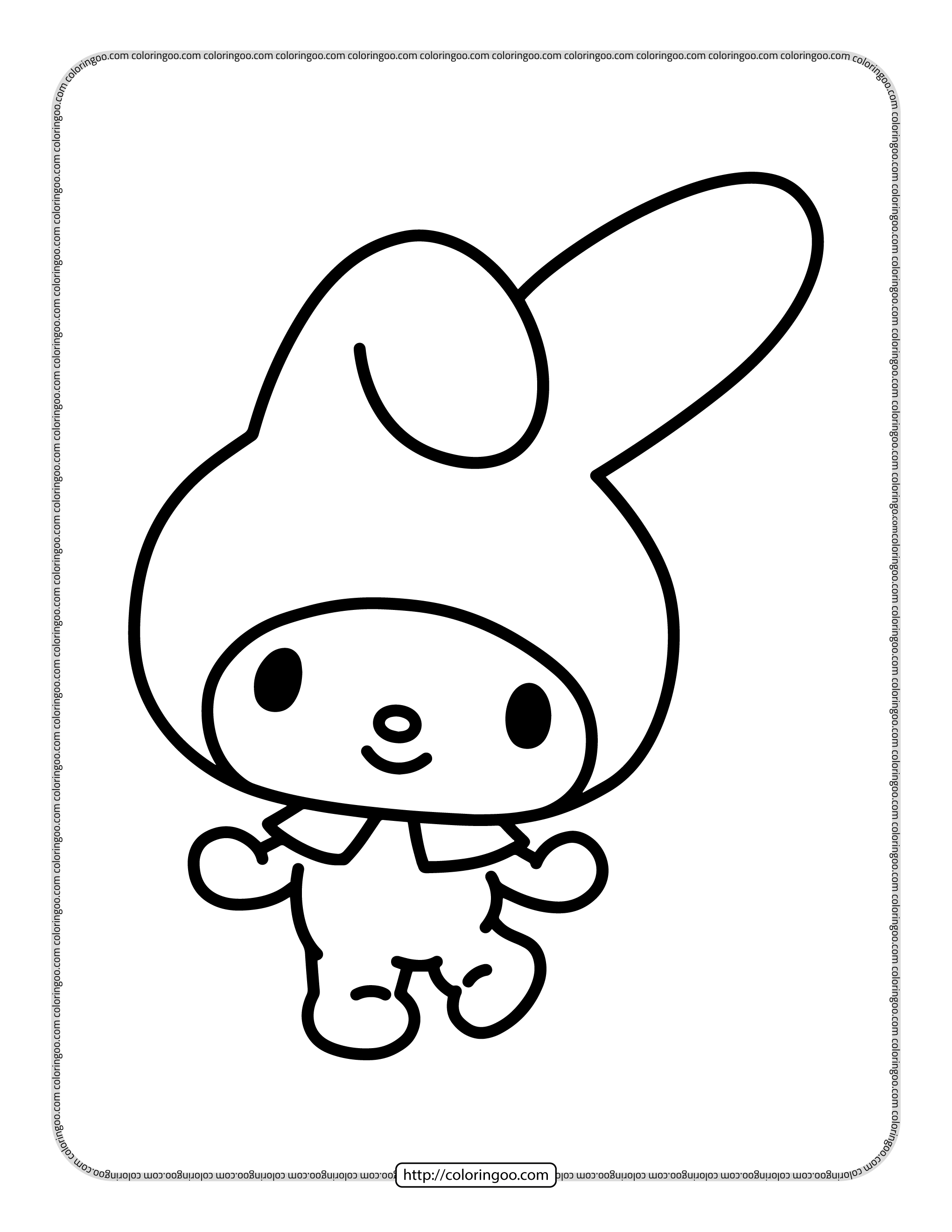 hello kitty my melody coloring page