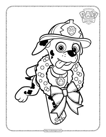 marshall with advent wreath coloring page