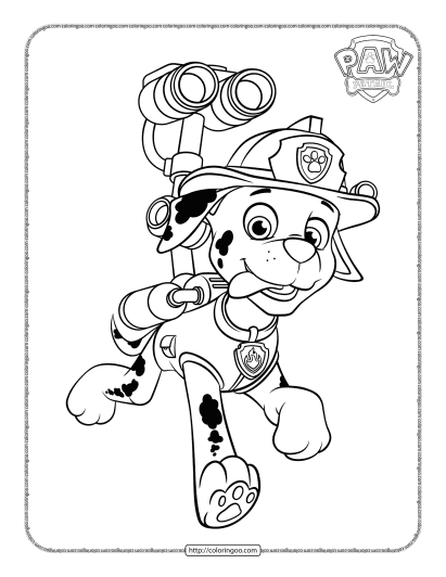 paw patrol marshall coloring sheet