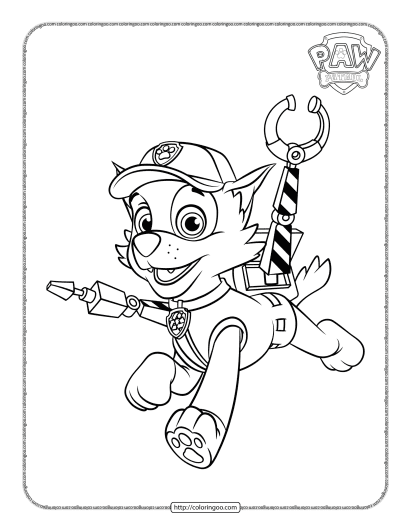 paw patrol rocky coloring sheet