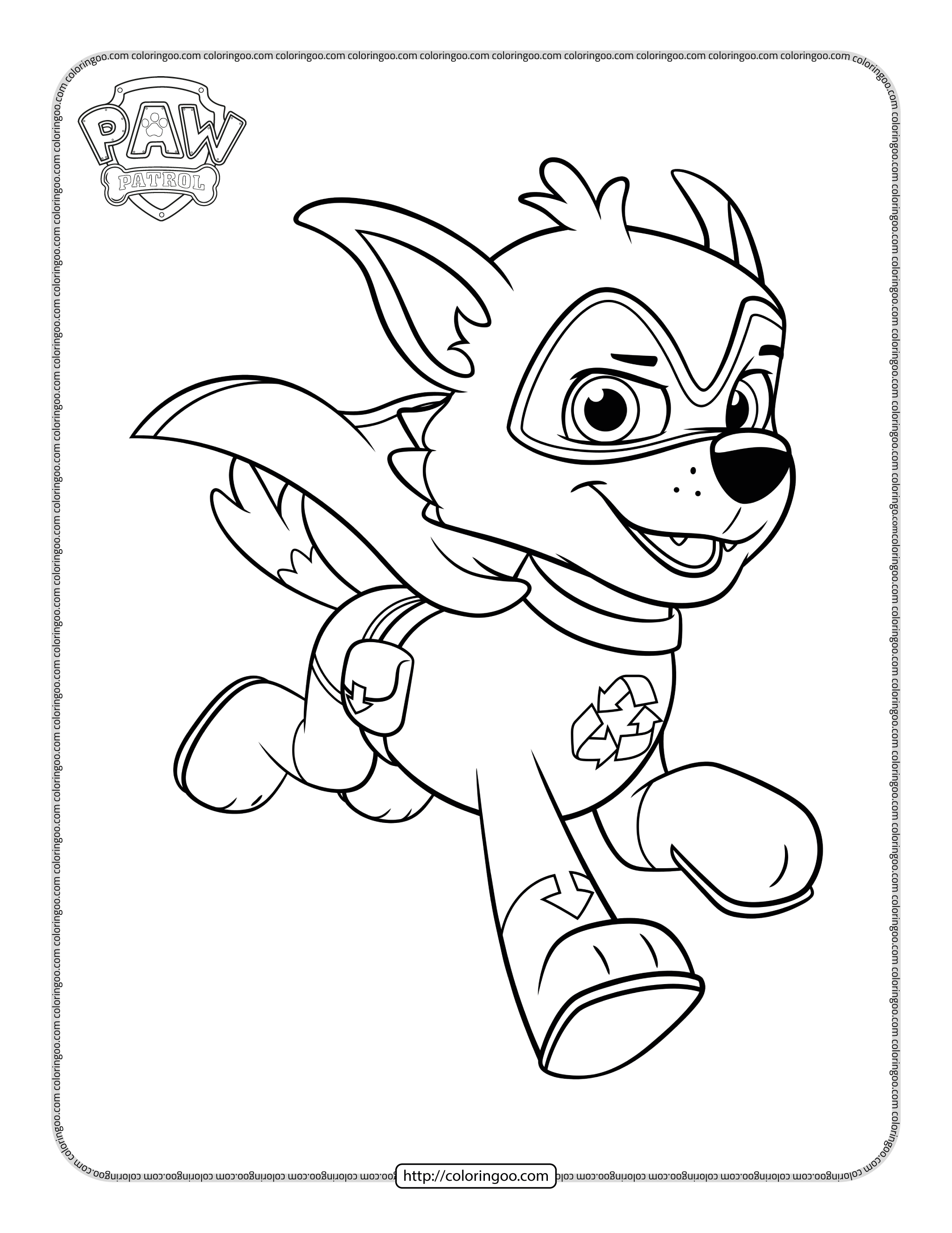 paw patrol rocky is a super puppy coloring pages