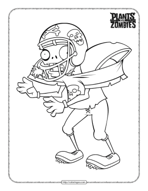 Plants vs Zombies Football Zombie Coloring Pages