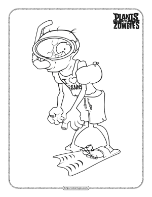 Plants vs Zombies Snorkel Zombie Coloring Pages