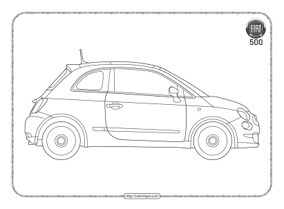 printable cars fiat 500 coloring pages