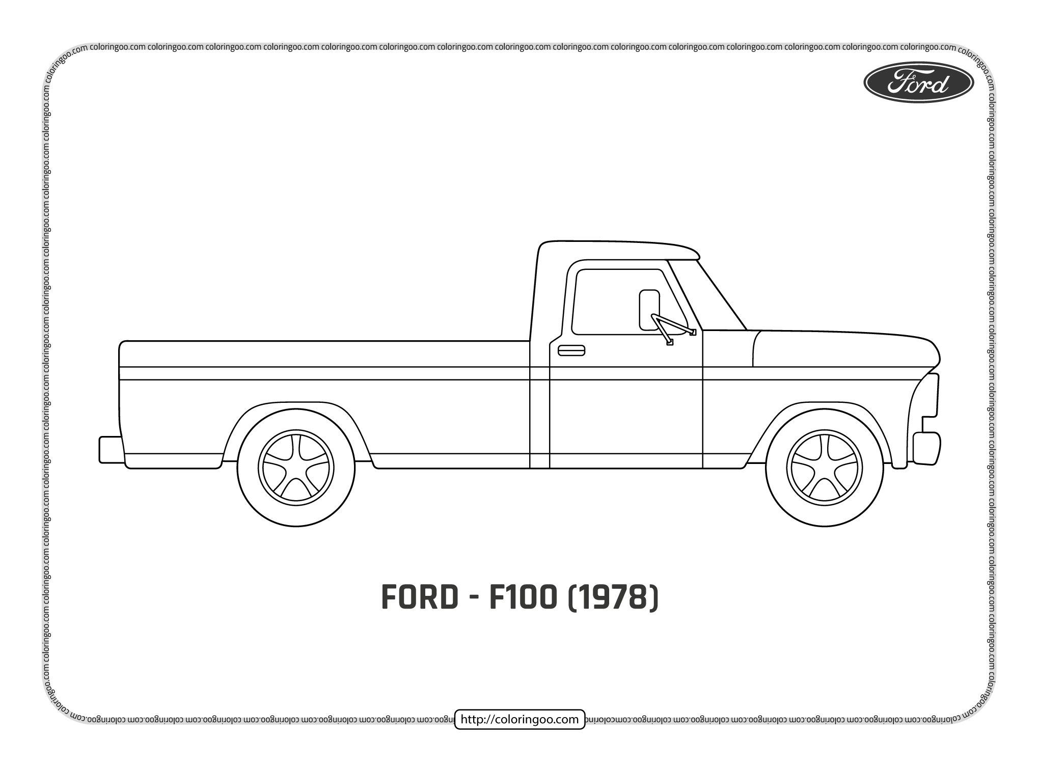 printable cars ford f100 1978 coloring pages