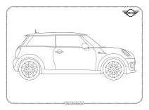 printable cars mini cooper coloring page