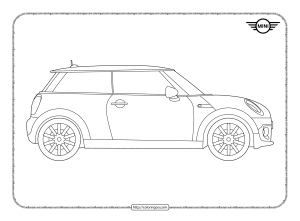 printable cars mini cooper coloring page