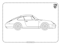 printable cars porsche 911 carrera 1994 coloring page