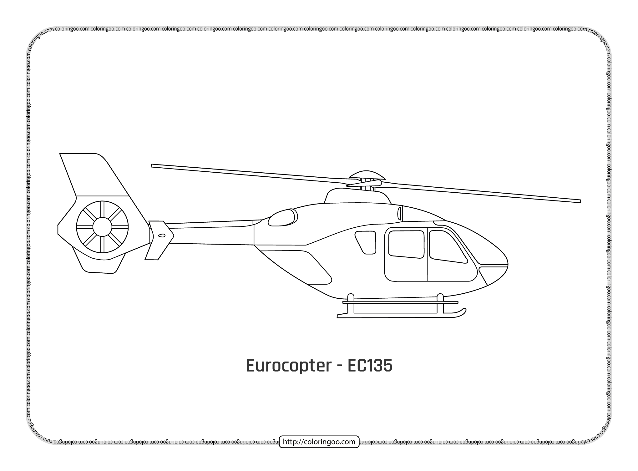 printable eurocopter ec135 coloring page
