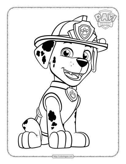 printable paw patrol marshall coloring sheet