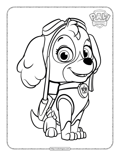 printable paw patrol skye coloring sheet