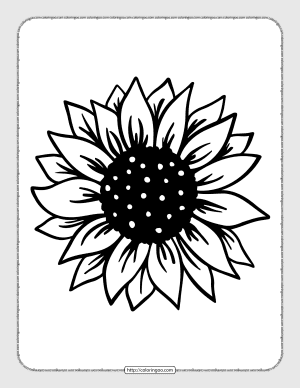 printable sunflower pdf coloring sheet