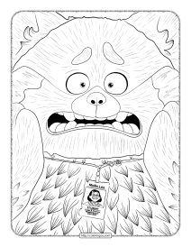 printable turning red coloring sheet