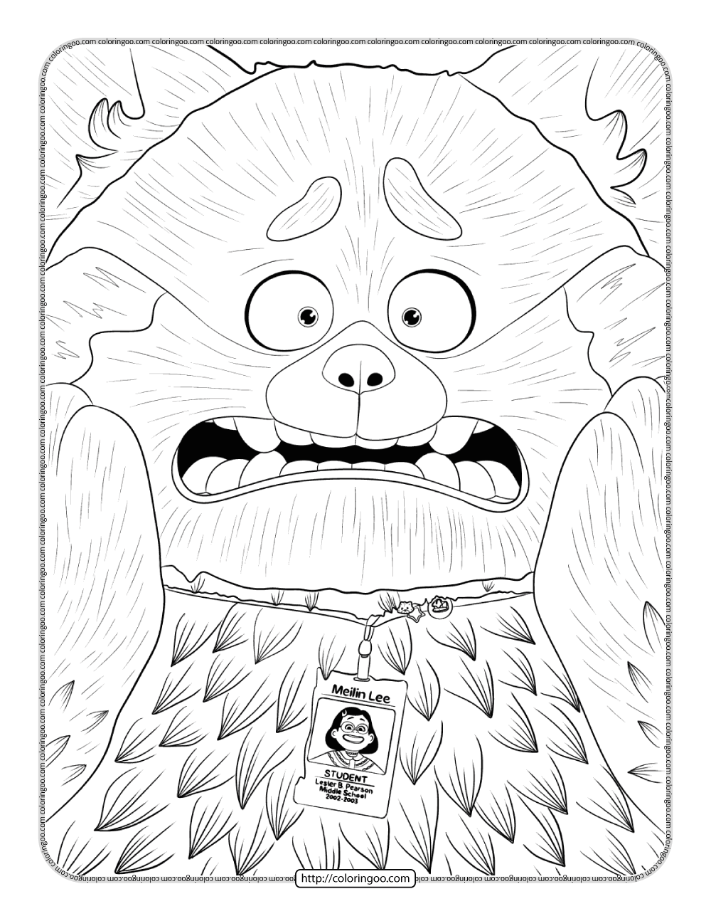 Printable Turning Red Coloring Sheet Free Printable Coloring Pages