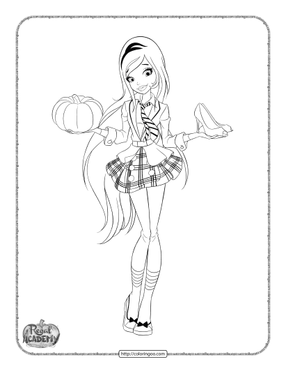 regal academy rose cinderella coloring pages