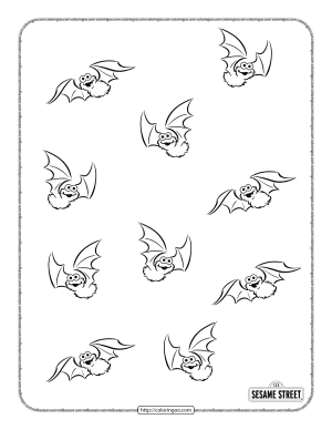 Sesame Street Bats Pdf Coloring Page
