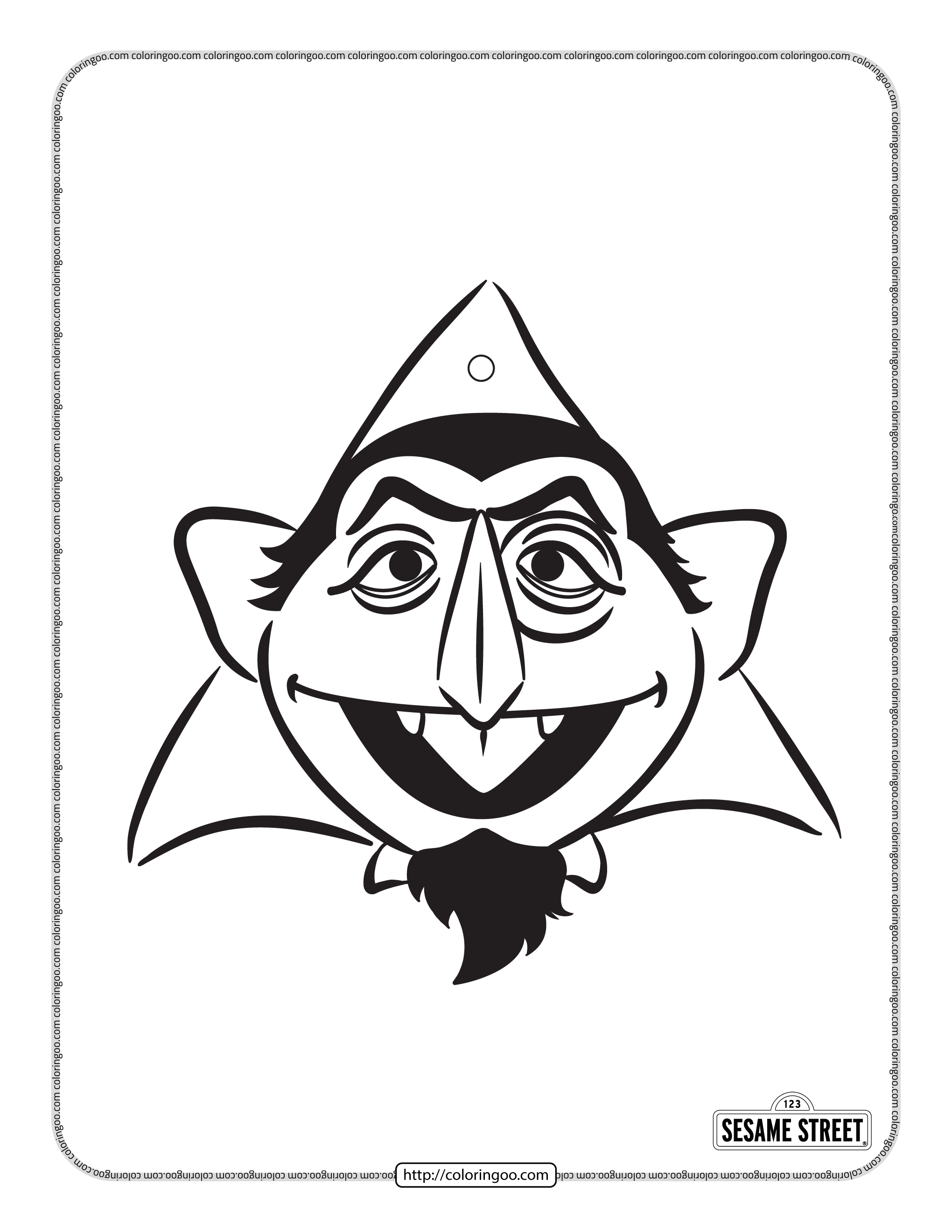 sesame street count von count coloring pages