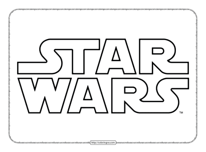 star wars logo pdf outline coloring sheet