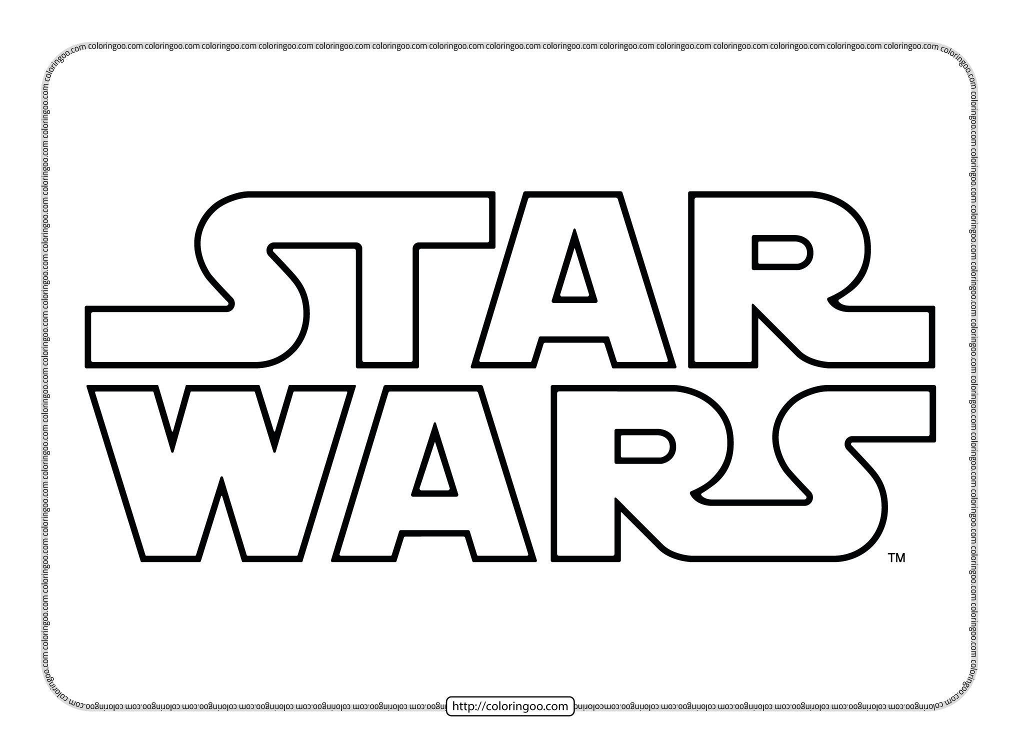 star wars logo pdf outline coloring sheet