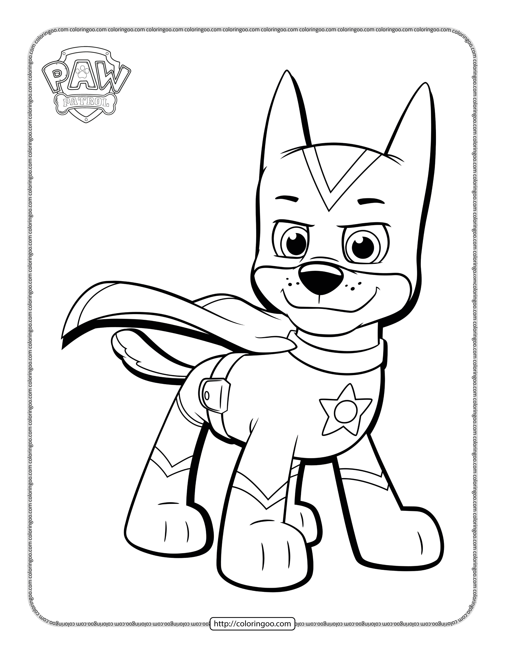super puppy marshall coloring page