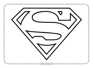 Superman Logo Outline Pdf Coloring Page