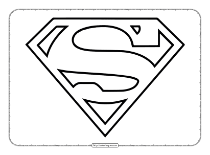 superman logo outline pdf coloring page