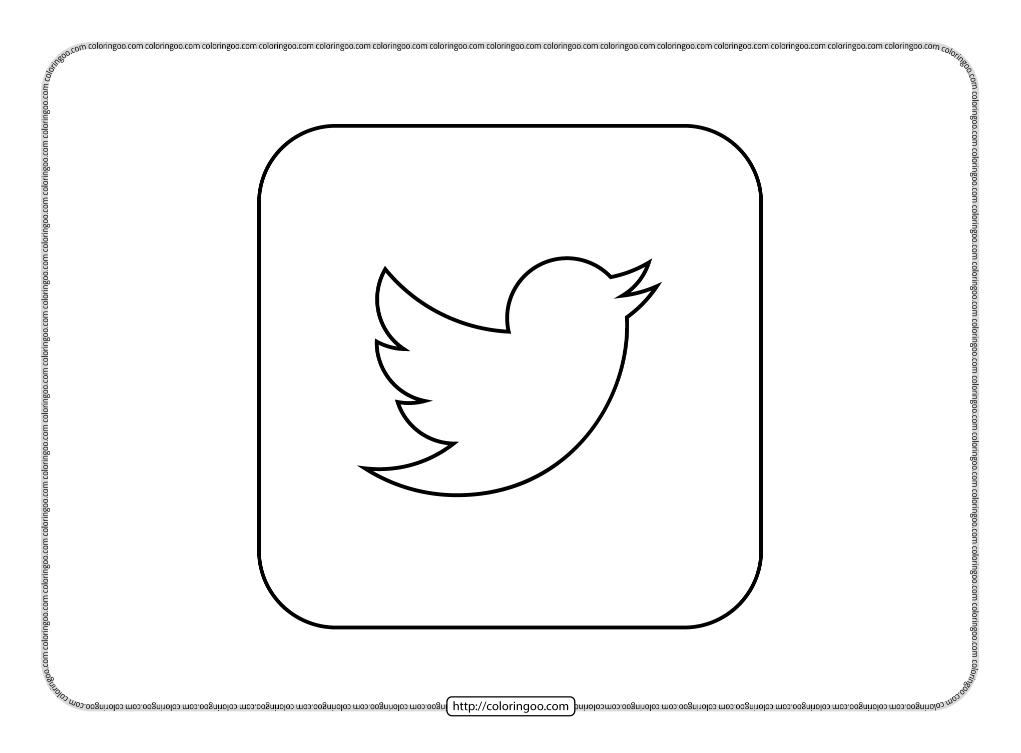 twitter icon square pdf logo outline
