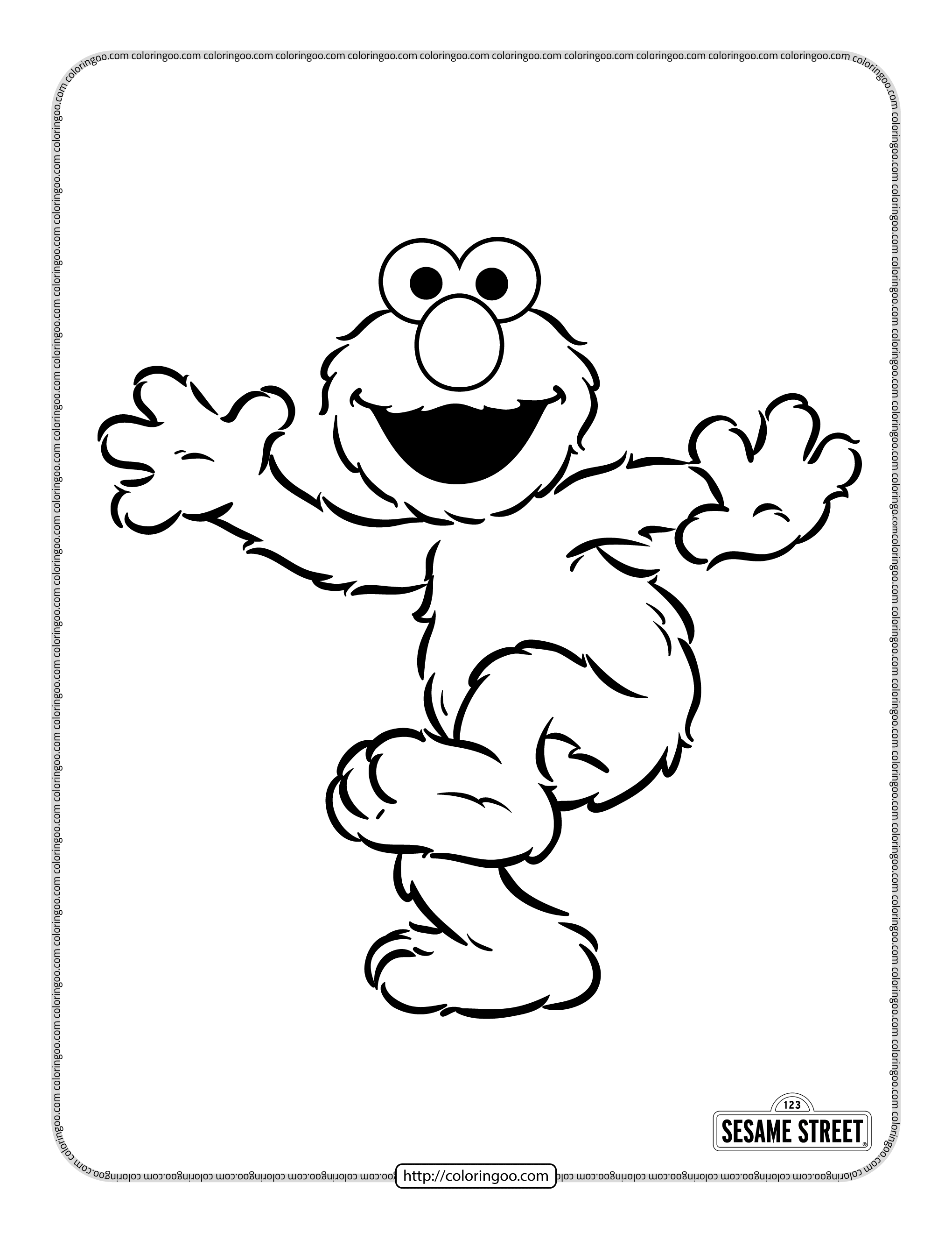 what is elmo doing coloring page