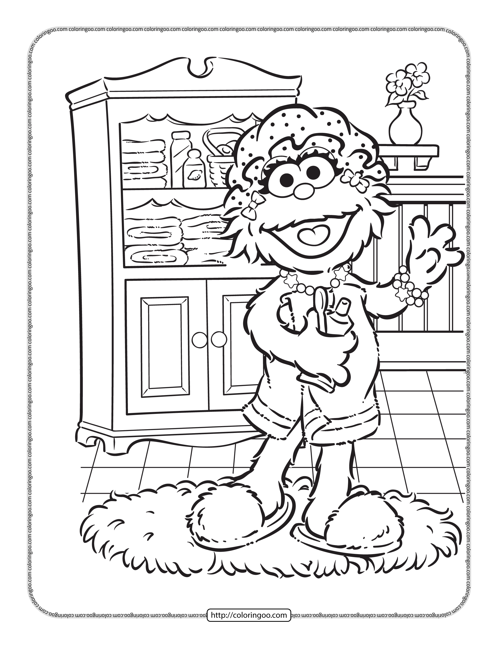 zoe likes to take a bath coloring page