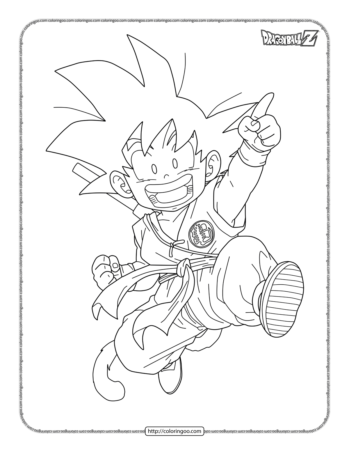 childhood goku coloring pages