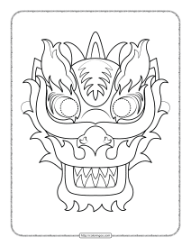 chinese new year dragon mask coloring sheet