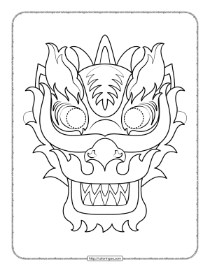 chinese new year dragon mask coloring sheet