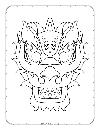 chinese new year dragon mask coloring sheet