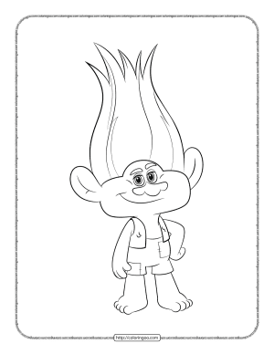 Cute Branch Trolls Coloring Pages