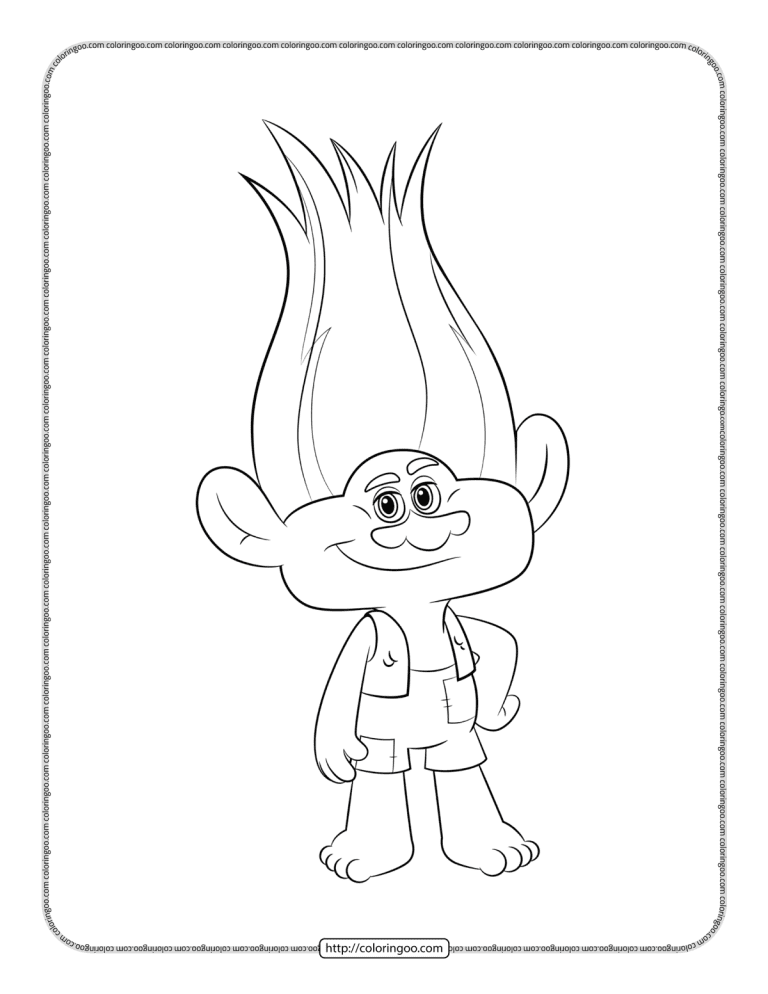 Free Printable Trolls 2 Queen Poppy Coloring Page