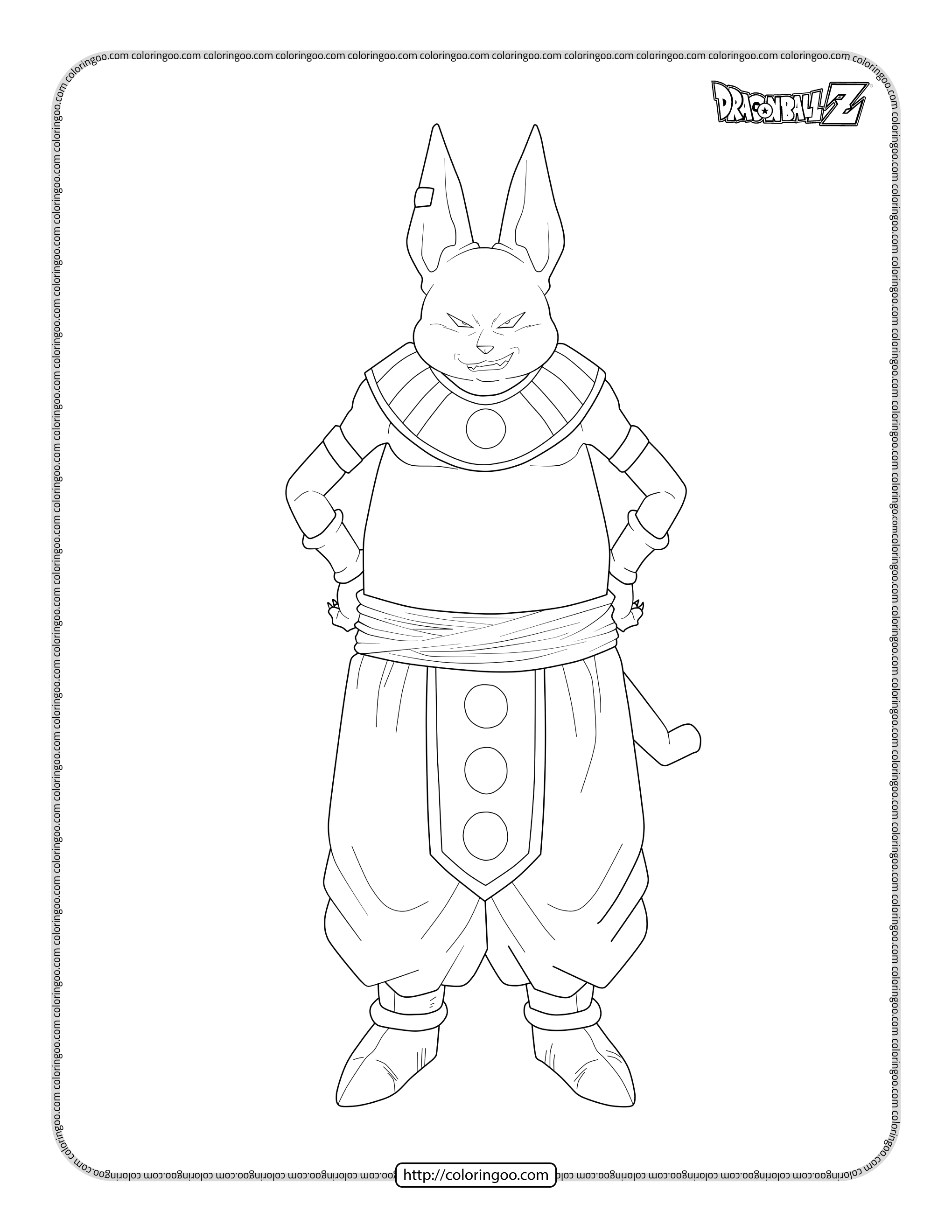 dragonball champa coloring pages for kids