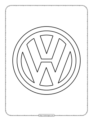 free printable pdf vw volkswagen vector logo outline