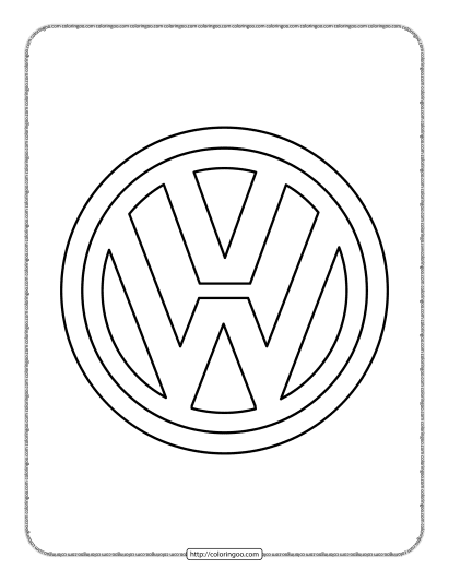 free printable pdf vw volkswagen vector logo outline