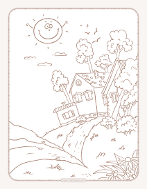 free printable village coloring pages