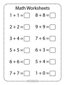 math addition worksheet for kindergarten