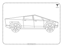 Printable Cars Tesla Cybertruck Coloring Pages