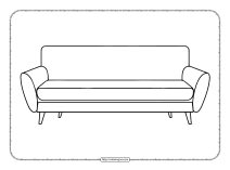 printable couch outline coloring pages