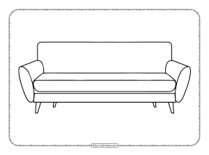 printable couch outline coloring pages