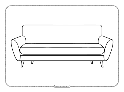 printable couch outline coloring pages