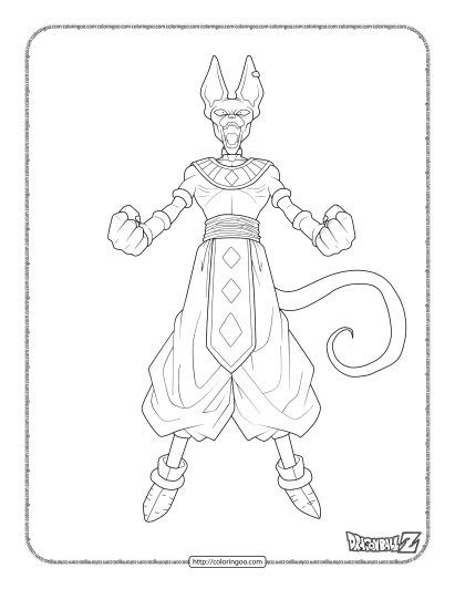 printable dragonball beerus coloring pages