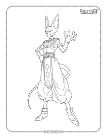 printable dragonball beerus coloring sheet